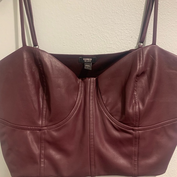 Express Leather Crop Top - Picture 2 of 6
